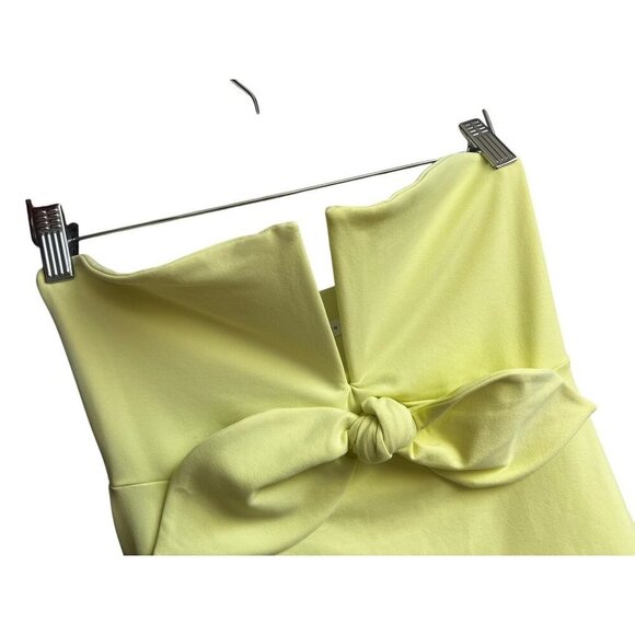 Susana Monaco Strapless Bow Front Top Lemon Yellow, BABY DOLL, SM - Picture 15 of 15